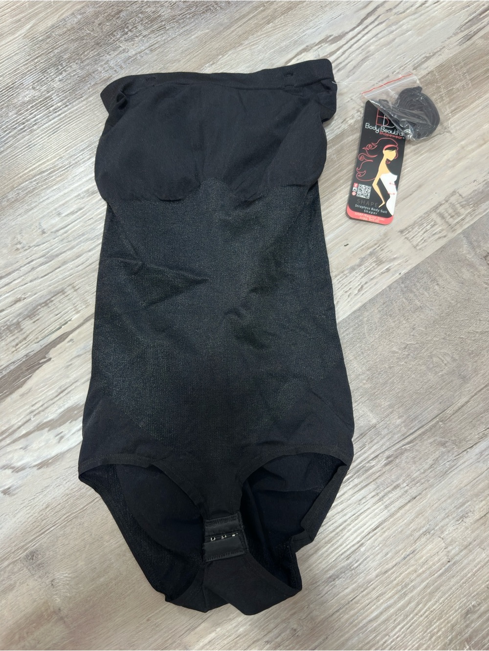 Seamless Strapless Black Shapewear Bodysuit